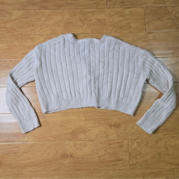 GARAGE Cropped Cream Cardigan Size M - Picture 5 of 5